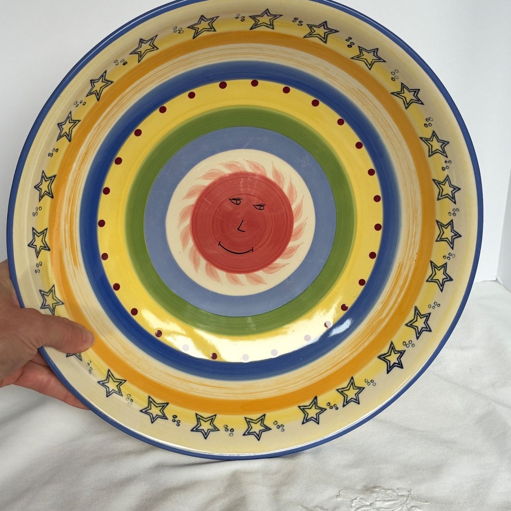Pfaltzgraff Serving Bowl 12" Pistoulet Sun Stars Stoneware French Country Tuscan - Picture 3 of 9